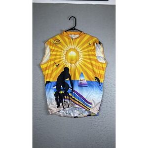 VOmax MS Cycle To The Shore Cycling Jersey Tank Mens XL Multicolor Full Zip Bike
